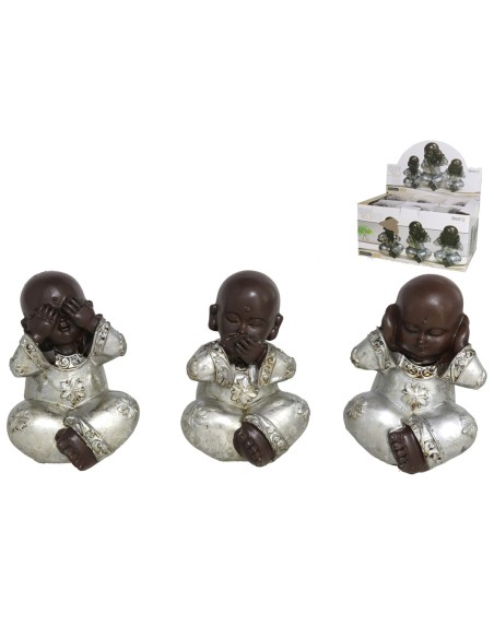 NIÑO BUDA SUERTE NOLU 12 CM 3 STD.-RESIN