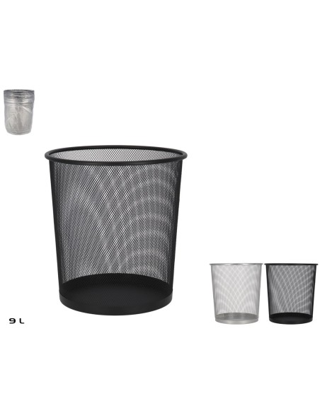 PAPELERA DE METAL 9L 19X23X27CM 2 SURT.