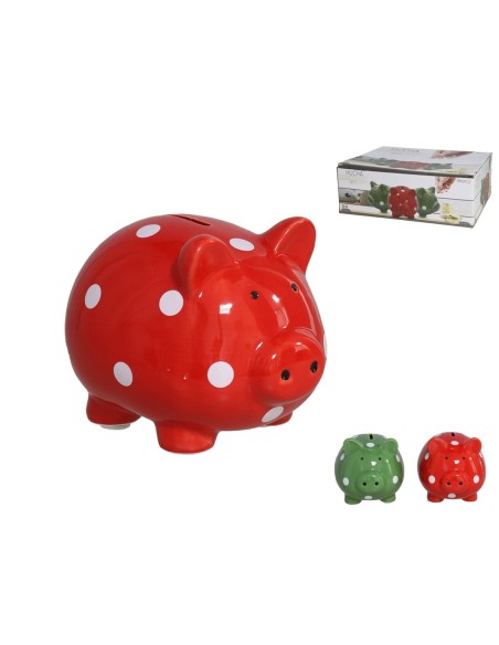 HUCHA CERDITO DOTS 8X10X9CM 2ST