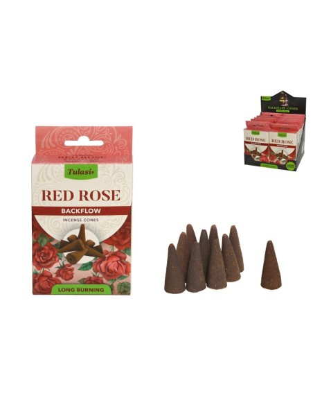 INCIENSO 28G 10 CONOS TULASI RED ROSE