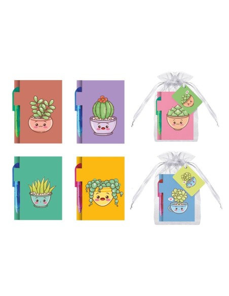 MINI LIBRETA C/ BOLIGRAFO VEGGIE EN BOLSITA