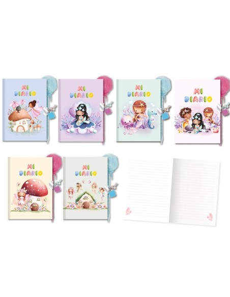 DIARIO C/BOLIGRAFO POMPOM DUENDES