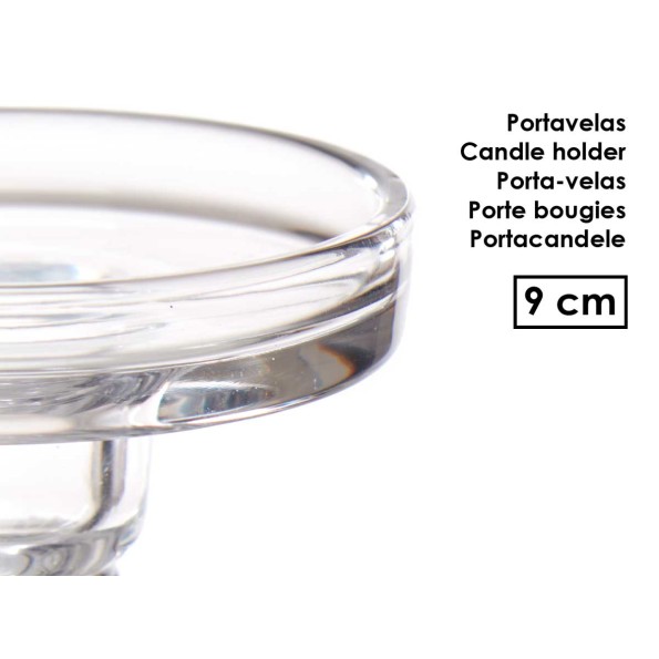 CANDELABRO CRISTAL BOLA S 9CM