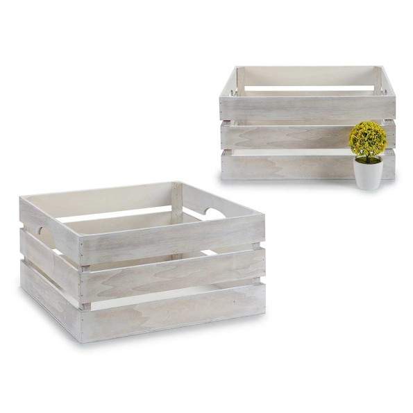 CAJA BLANCO ENVEJECIDO 36X26X18 CM