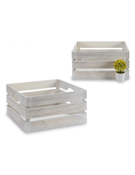 CAJA BLANCO ENVEJECIDO 36X26X18 CM
