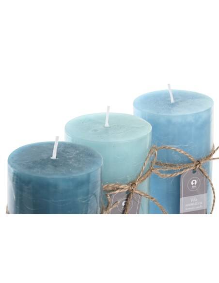 VELA CERA 6,5X6,5X15 450 GR,  AZUL 80 HORAS 3 SURT.