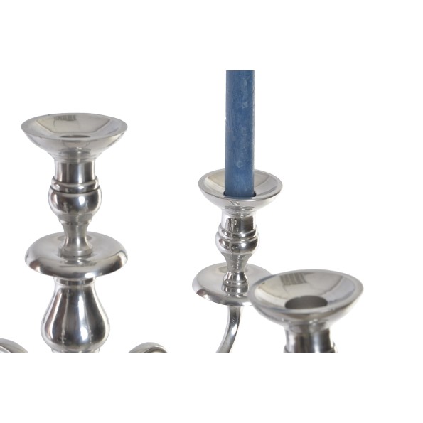 CANDELABRO ALUMINIO 42X42X70 5 VELAS CROMADO