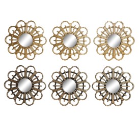 ESPEJO SET 3 PP CRISTAL DORADO REDONDO  25X2X25 2 SURT.