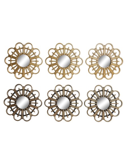 ESPEJO SET 3 PP CRISTAL DORADO REDONDO  25X2X25 2 SURT.