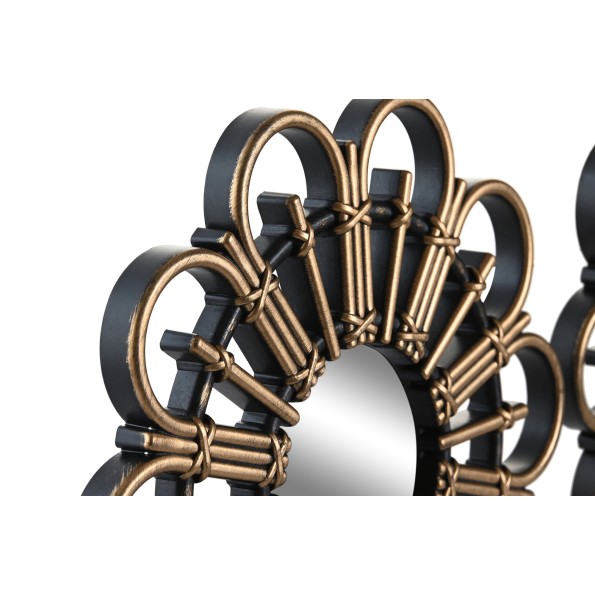 ESPEJO SET 3 PP CRISTAL DORADO REDONDO  25X2X25 2 SURT.