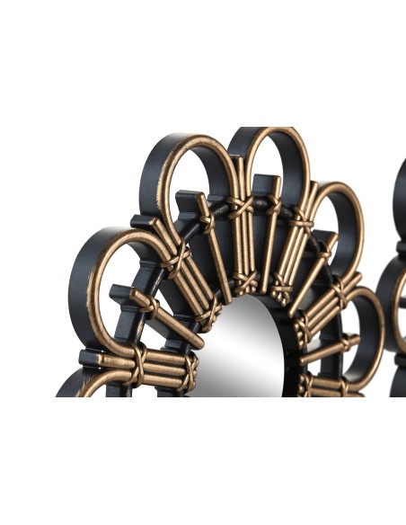 ESPEJO SET 3 PP CRISTAL DORADO REDONDO  25X2X25 2 SURT.