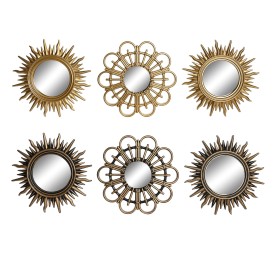 ESPEJO SET 3 PP CRISTA TONOS DORADOS L 25X3X25 2 SURT.