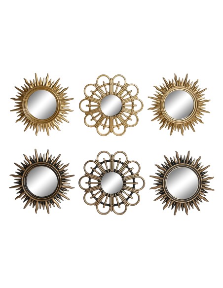 ESPEJO SET 3 PP CRISTA TONOS DORADOS L 25X3X25 2 SURT.