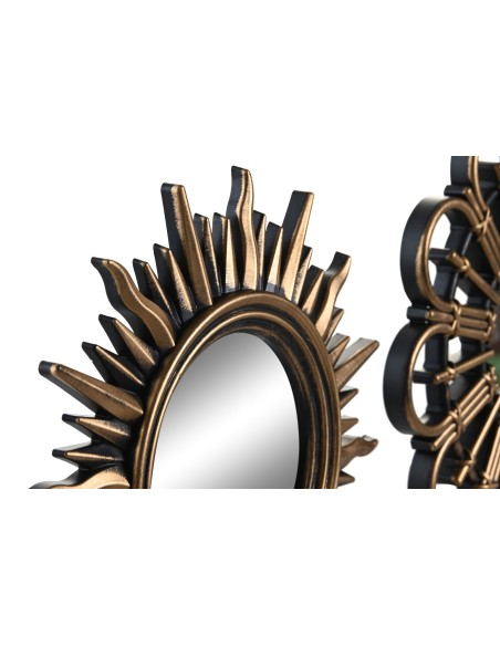 ESPEJO SET 3 PP CRISTA TONOS DORADOS L 25X3X25 2 SURT.