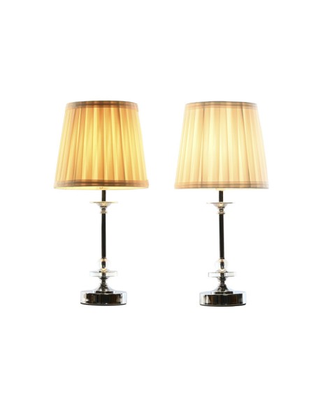 LAMPARA SOBREMESA METAL  ADORNO ACRILICO   20X20X43 2 SURT.