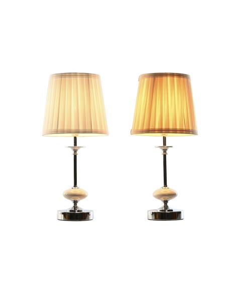 LAMPARA SOBREMESA METAL PORCELANA 20X20X44 2 SURT.