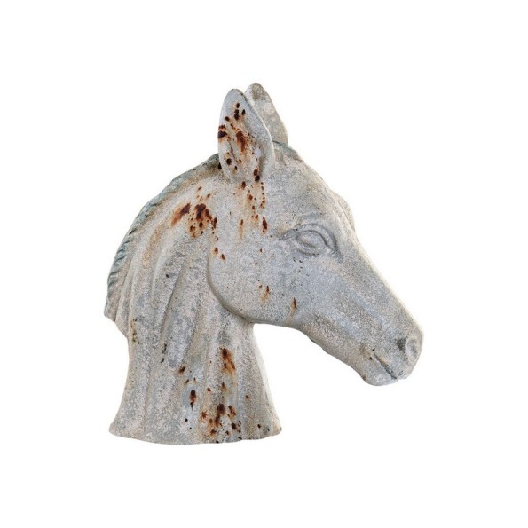 FIGURA RESINA 14X30X31,5 CABALLO ENVEJECIDO BLANCO