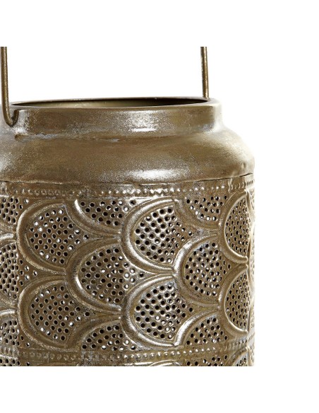 PORTAVELA METAL 15X15X23 DESGASTADO DORADO