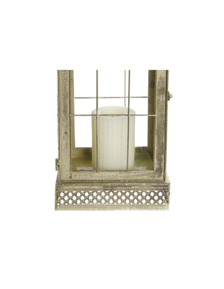 FAROLA METAL CRISTAL 18X13X43 DECAPE DORADO