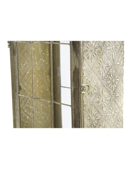 FAROLA METAL CRISTAL 18X13X43 DECAPE DORADO