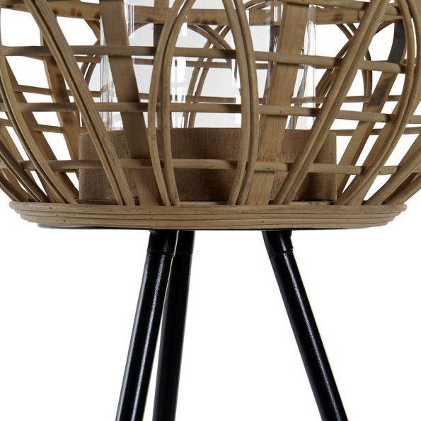 PORTAVELA RATAN CRISTAL 31X31X77 PIE NATURAL