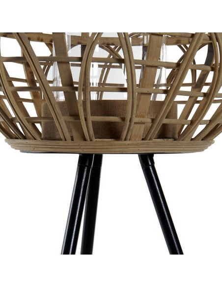 PORTAVELA RATAN CRISTAL 31X31X77 PIE NATURAL