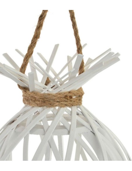 PORTAVELA BAMBU MADERA 25X25 BLANCO