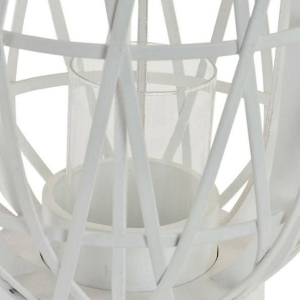 PORTAVELA BAMBU MADERA 25X25 BLANCO