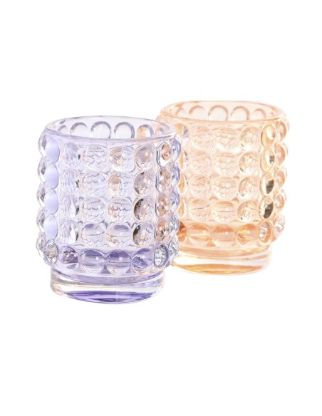 PORTAVELA CRISTAL BURBUJAS 7X7X8 2 SURTIDO