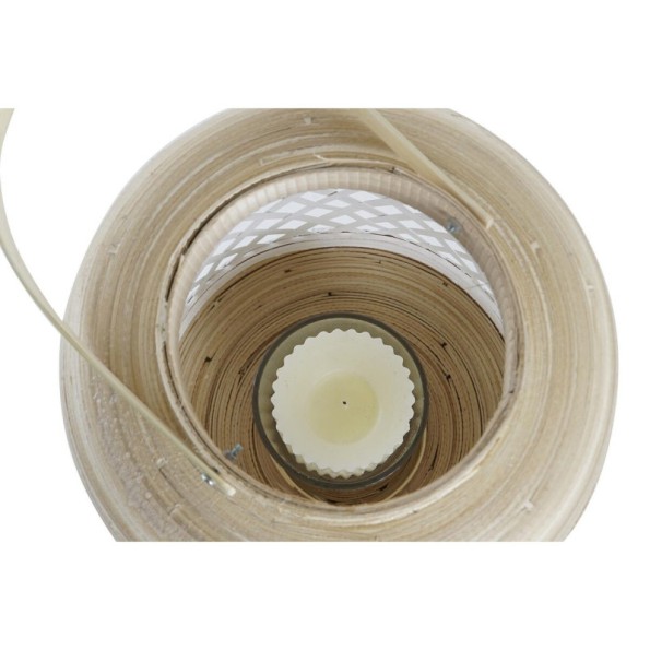 PORTAVELA BAMBU METAL 22X22X49 NATURAL MARRON