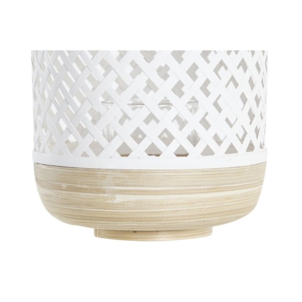 PORTAVELA BAMBU METAL 22X22X49 NATURAL MARRON