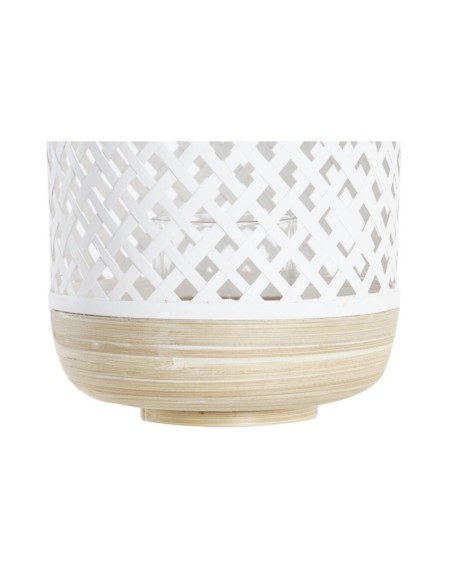 PORTAVELA BAMBU METAL 22X22X49 NATURAL MARRON