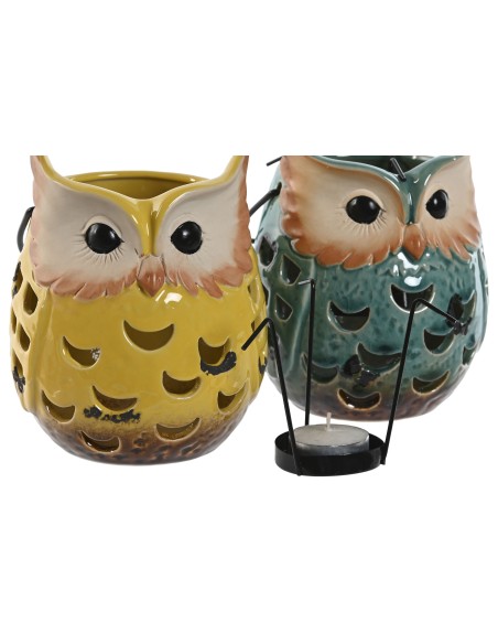 FAROLA PORCELANA METAL 12X12X15 BUHO 2 SURT.