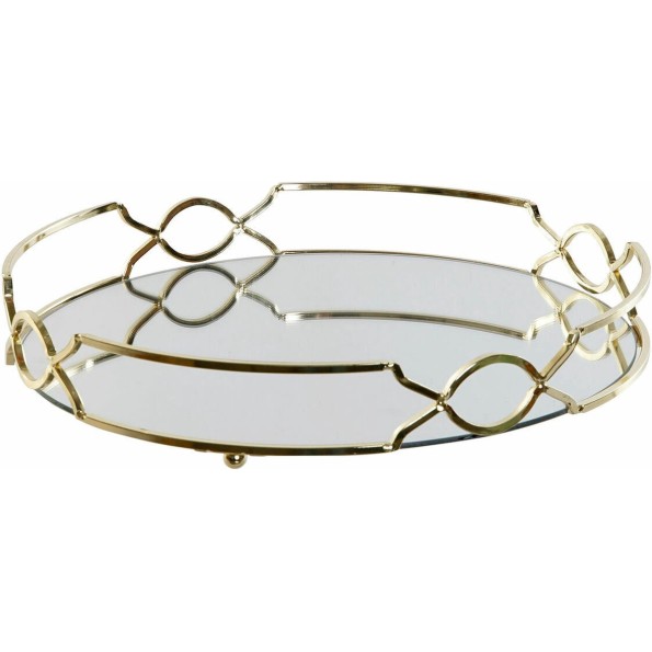 BANDEJA METAL ESPEJO 30X30X5 DORADO (9153)