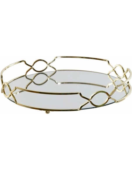 BANDEJA METAL ESPEJO 30X30X5 DORADO (9153)