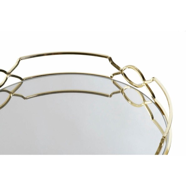 BANDEJA METAL ESPEJO 30X30X5 DORADO (9153)