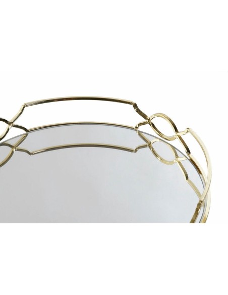 BANDEJA METAL ESPEJO 30X30X5 DORADO (9153)