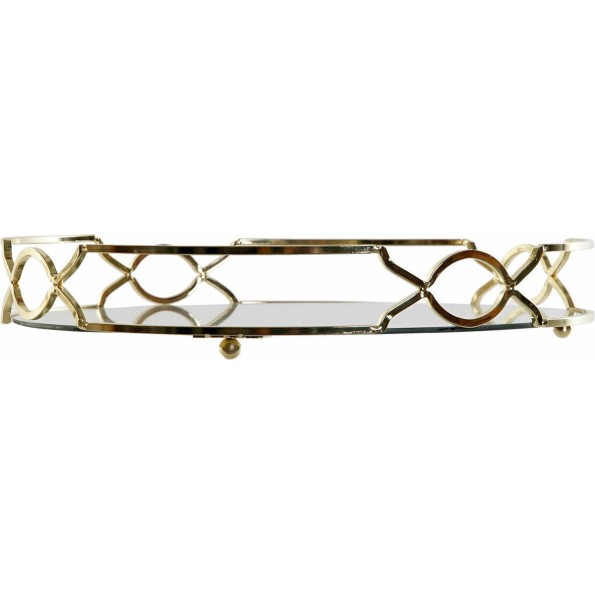 BANDEJA METAL ESPEJO 30X30X5 DORADO (9153)