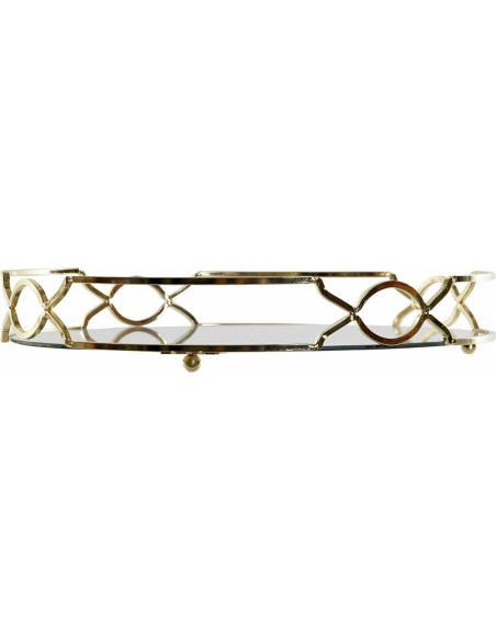 BANDEJA METAL ESPEJO 30X30X5 DORADO (9153)