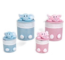 SET 2 CESTAS ELEFANTE  - 2 COLORES SURT.