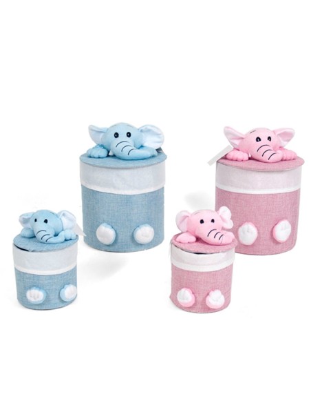 SET 2 CESTAS ELEFANTE  - 2 COLORES SURT.
