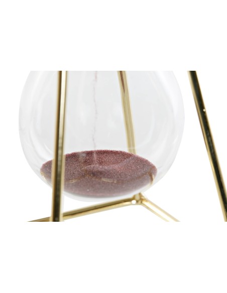 RELOJ DE ARENA METAL CRISTAL 8X8X19 DORADO