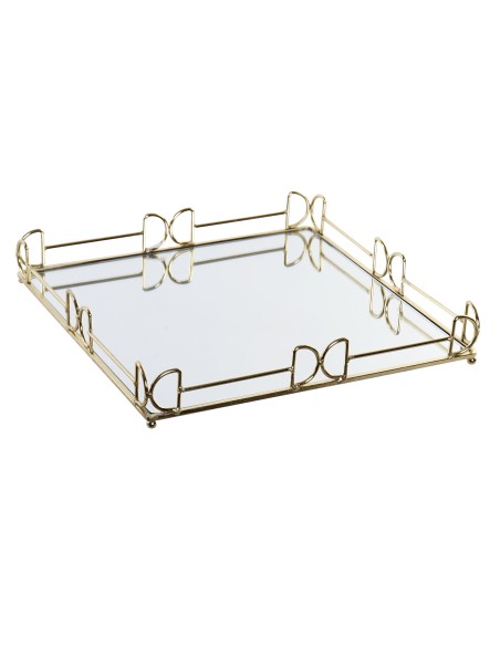 BANDEJA METAL ESPEJO 30X30X5 DORADO