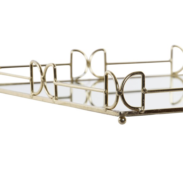 BANDEJA METAL ESPEJO 30X30X5 DORADO