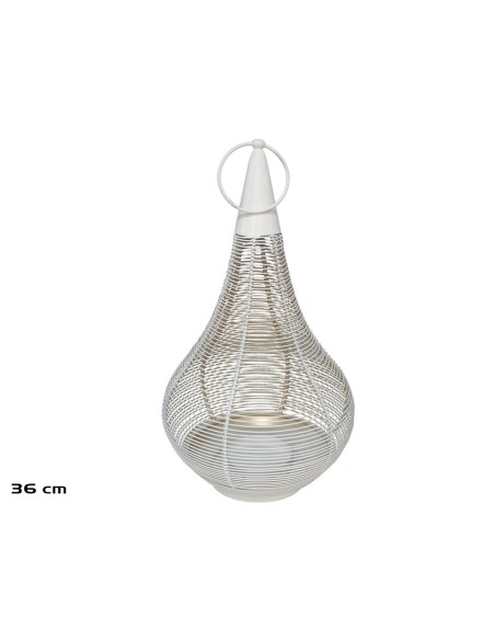FAROL BLANCO Y ORO 19.5X19.5X36CM REKHA