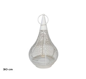 FAROL BLANCO Y ORO 17X17X30CM MANOJ