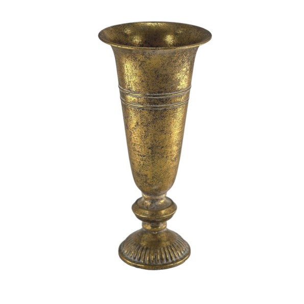 COPA  D16 H34.5 METAL ORO ENVEJECIDO