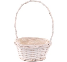 CESTA REDONDA BLANCA CON ASA D.20H9,5/32