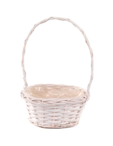 CESTA REDONDA BLANCA CON ASA D.20H9,5/32