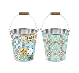 MACETERO METAL  PEQ. C/ASA
 d14x14/22,5cm